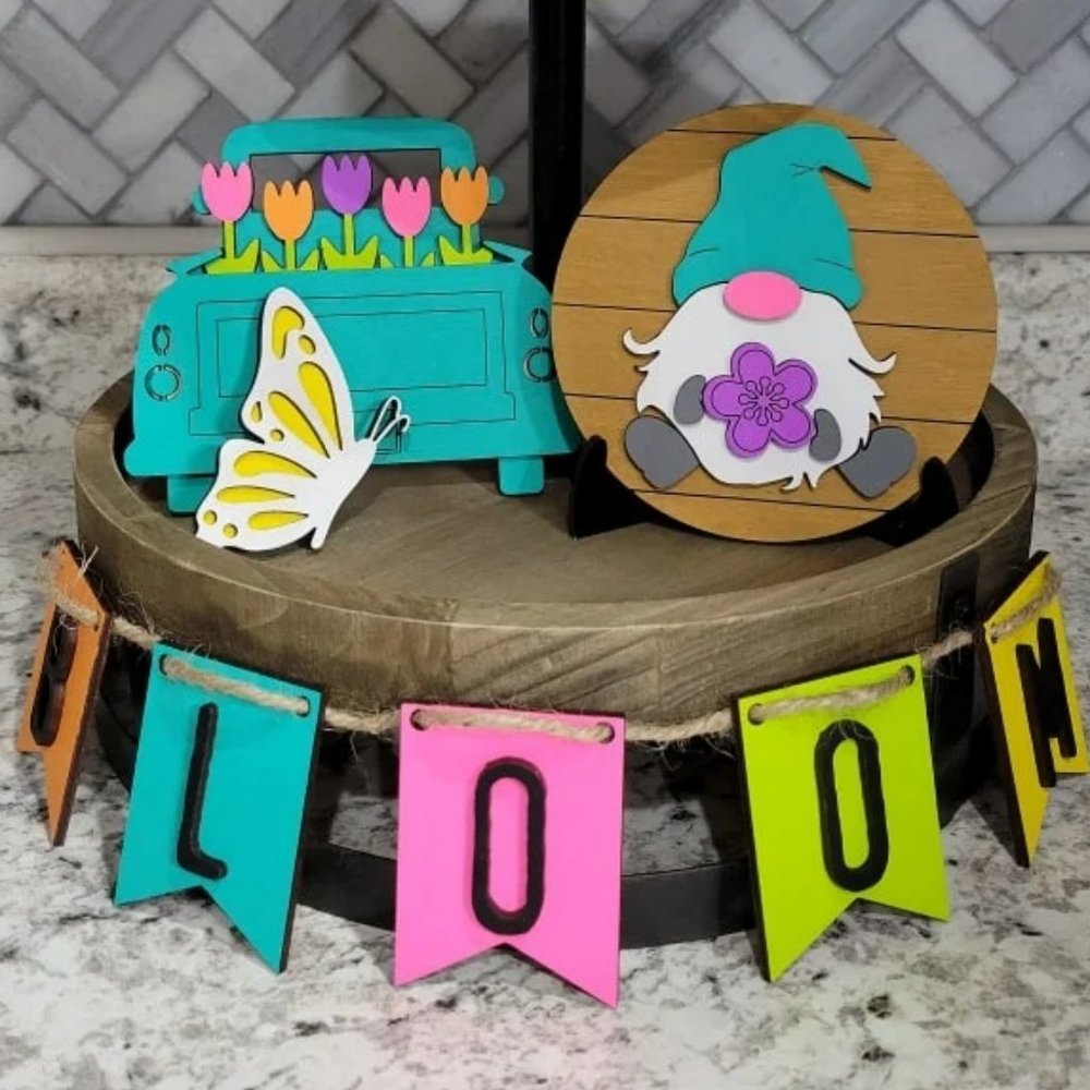 Tiered Tray Set -Spring - Picture 2 of 2